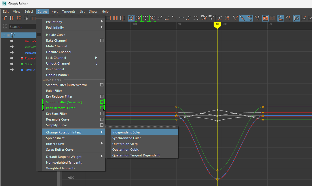 【Maya】ベイク後カーブがぐちゃぐちゃに!? カンタン直し方とぐちゃらせない設定についての備忘録【Independent Euler】